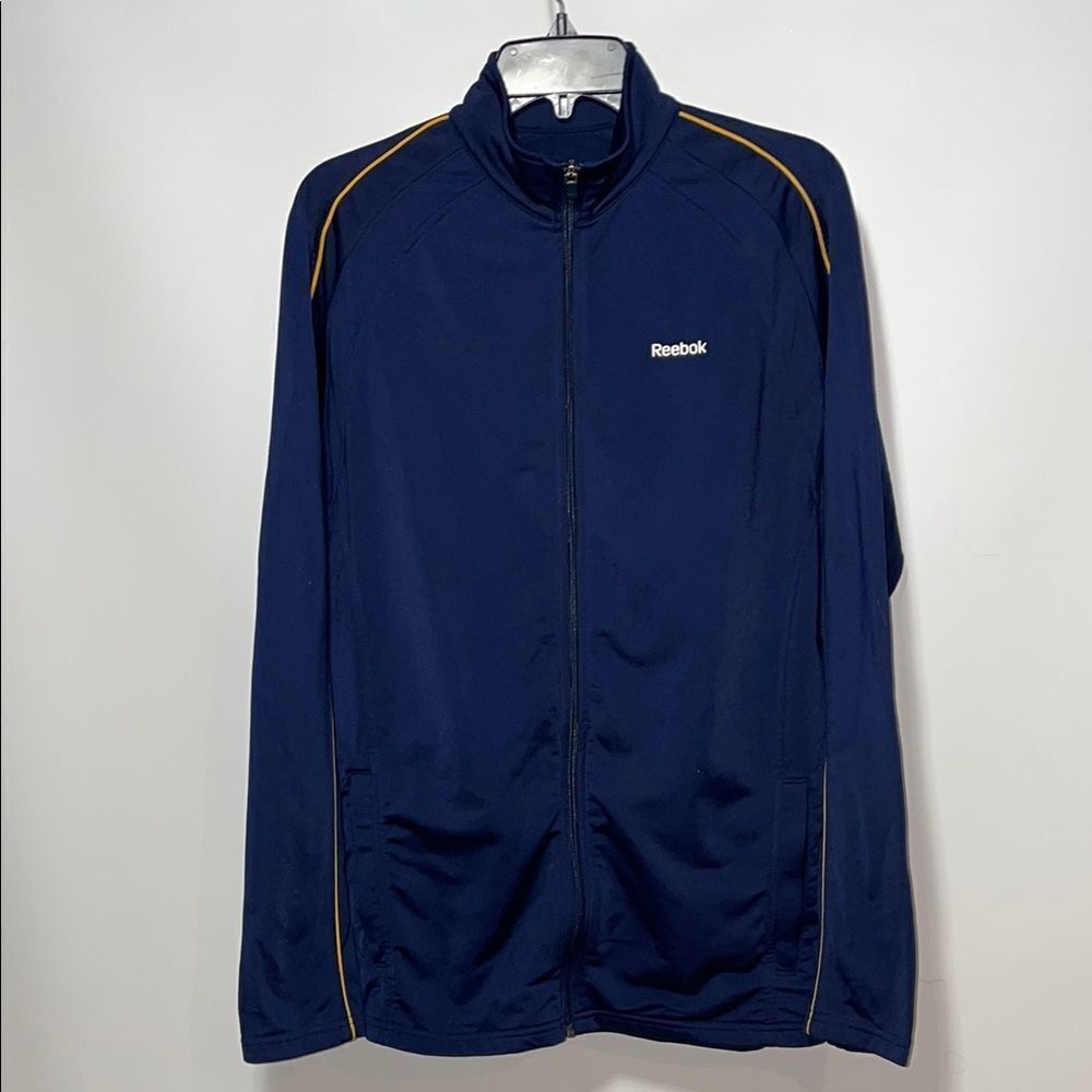 Reebok Men's Navy Jacket with Gold Accents